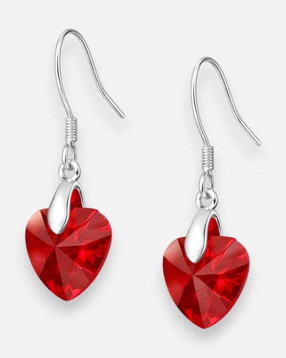 Aro Corazón Cristal Hecho con Swarovski® Rojo