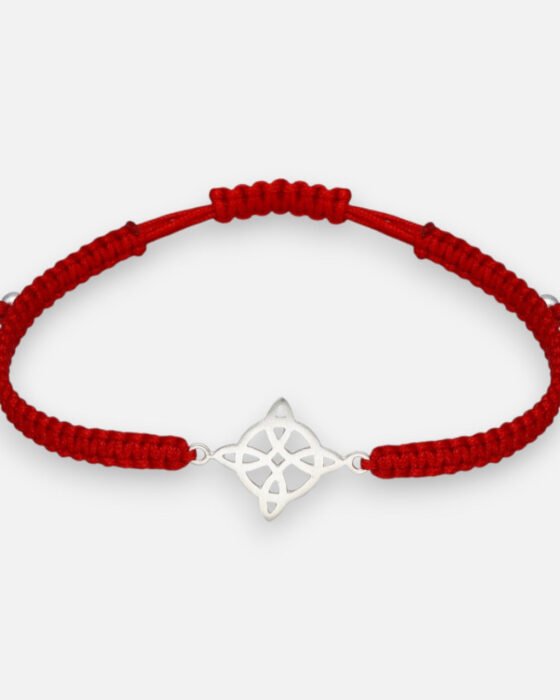 Pulsera Hilo Rojo Ajustable Nudo de Brujas