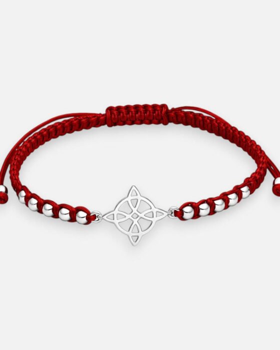 Pulsera Hilo Rojo Ajustable Nudo de Brujas