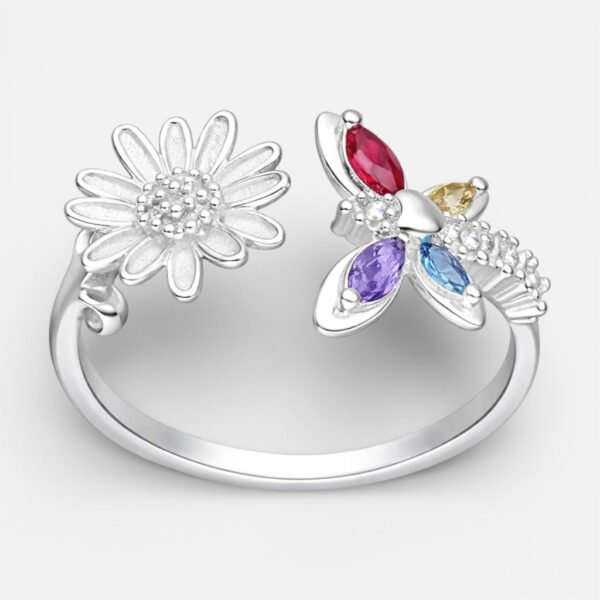 AN02049958_1.jpg Anillo Ajustable Flor Margarita Mariposa Circones Multicolor
