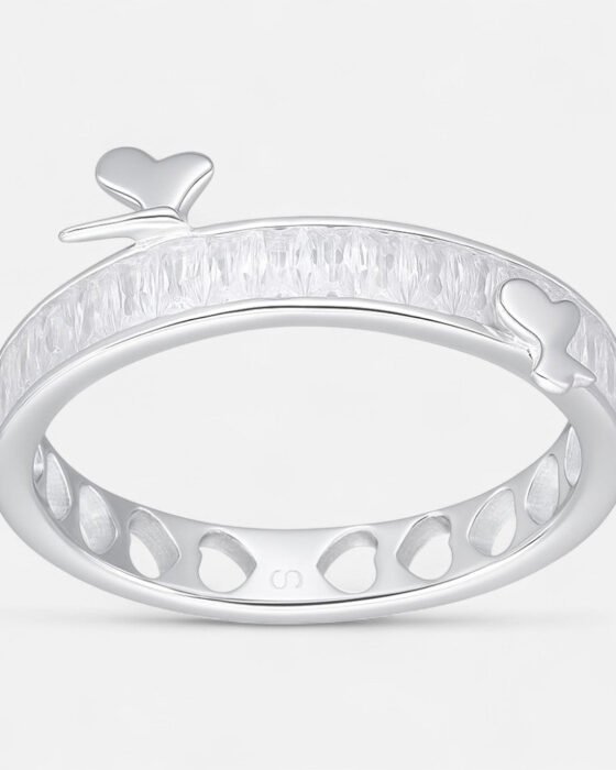 Anillo Mariposas Corazones Circones Baguette