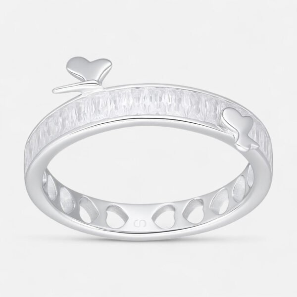 Anillo Mariposas Corazones Circones Baguette