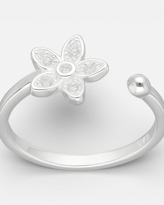 Anillo Midi Flor Circones