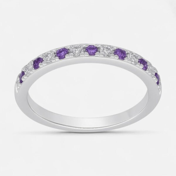 Anillo Cintillo Circones Amatista