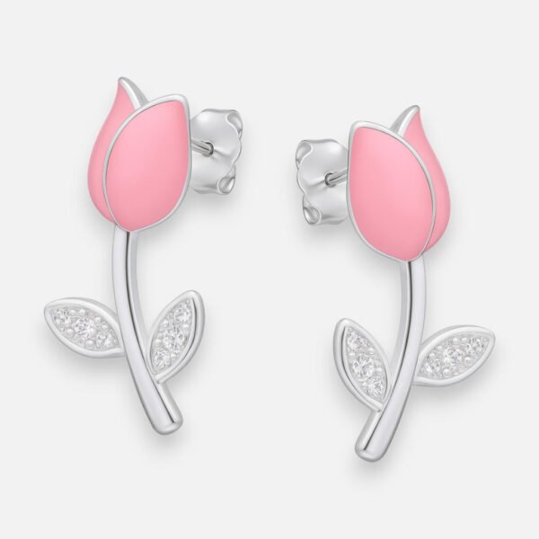 Aro Flor Tulipán Esmaltado Rosa Circones