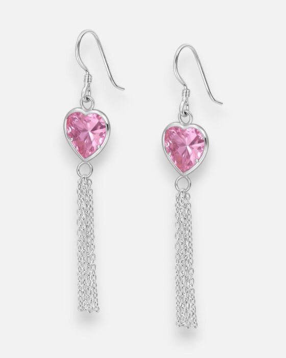 Aro Corazón Circón Rosa Francia Cadenas