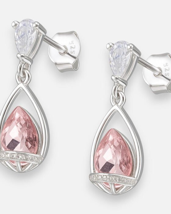 Aro Gota Cristal Hecho con Swarovski® Rosa
