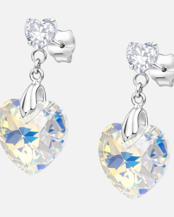 Aro Corazones Circón Cristal Hecho con Swarovski® Tornasol