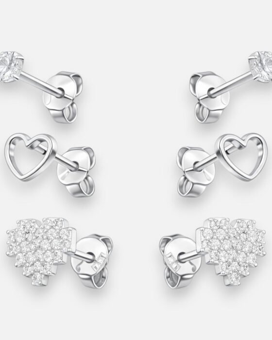 Set Aros Minimalistas Corazones Circones