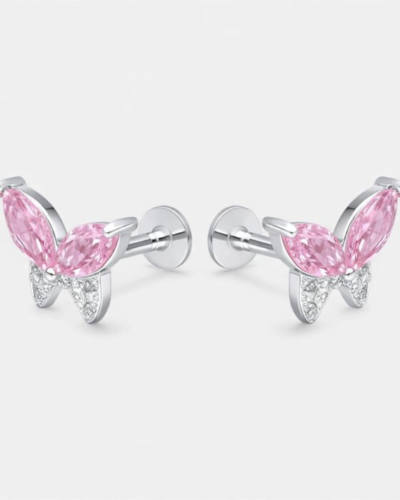 Piercing Flat Mariposa Circones Rosa Francia
