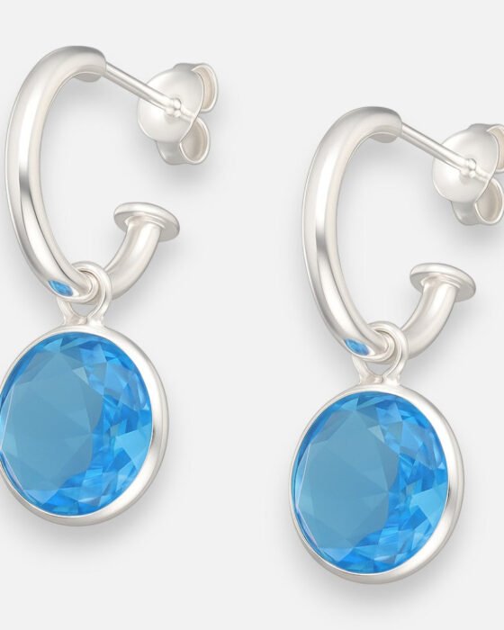 Semi Argolla Cristal Celeste 14 mm
