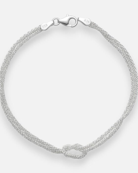 Pulsera Doble Espuma Diamantada Nudo de Amor