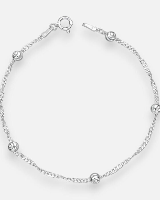 Pulsera Singapur Esferas Facetadas