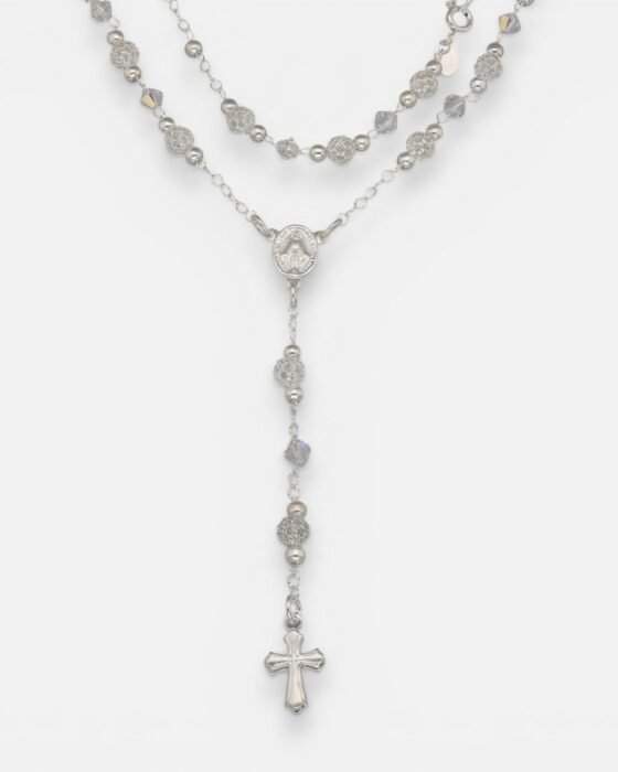 Rosario Virgen de los Rayos Milagrosa Cristales Hecho con Swarovski® Tornasol