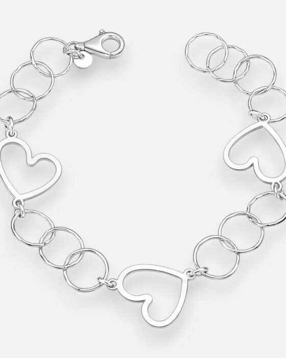 Pulsera Corazones Círculos Entorchados
