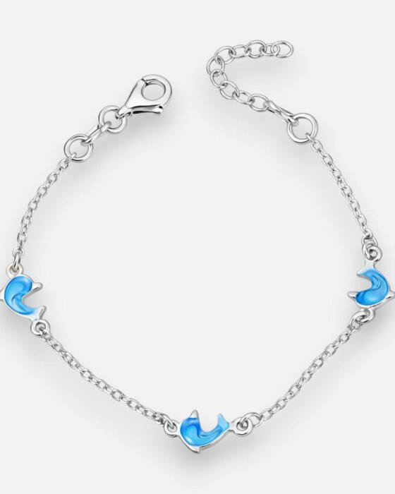 Pulsera Delfines Esmaltados 16 cm