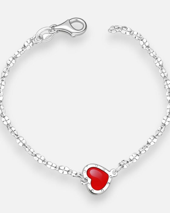 Pulsera Corazón Esmaltado 17 cm