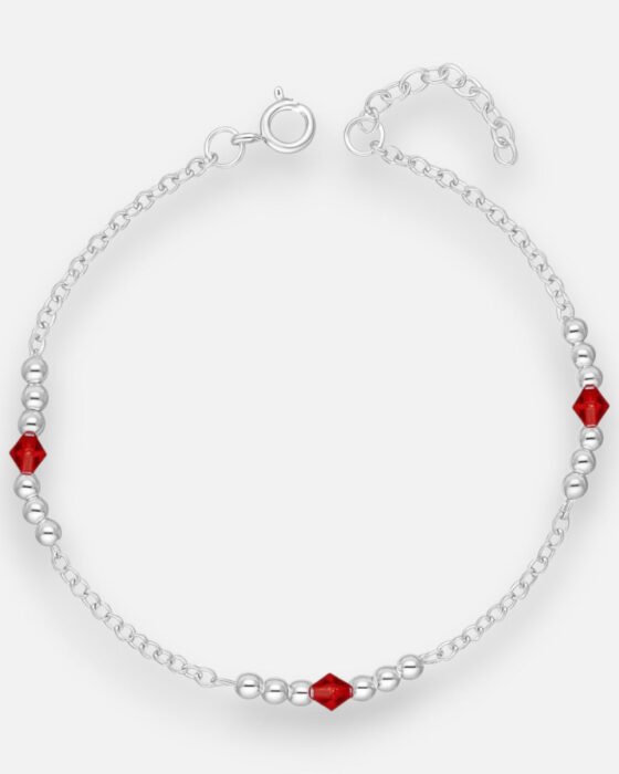 Pulsera Esferas Cristal Hecho con Swarovski® Rojo
