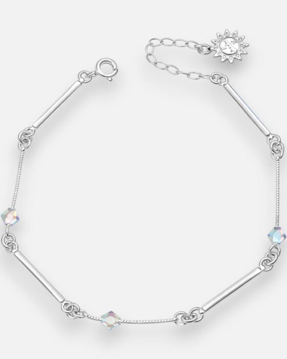 Pulsera Palitos Martillados Sol Cristales Hechos con Swarovski®