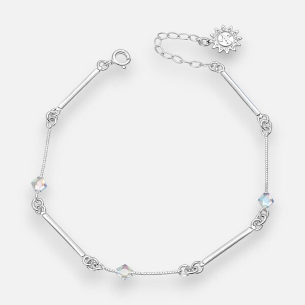 Pulsera Palitos Martillados Sol Cristales Hechos con Swarovski®