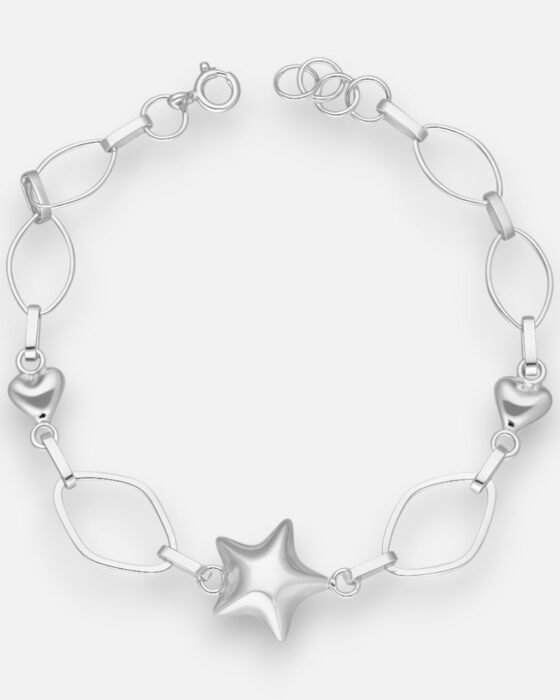 Pulsera Estrella Óvalos Corazones
