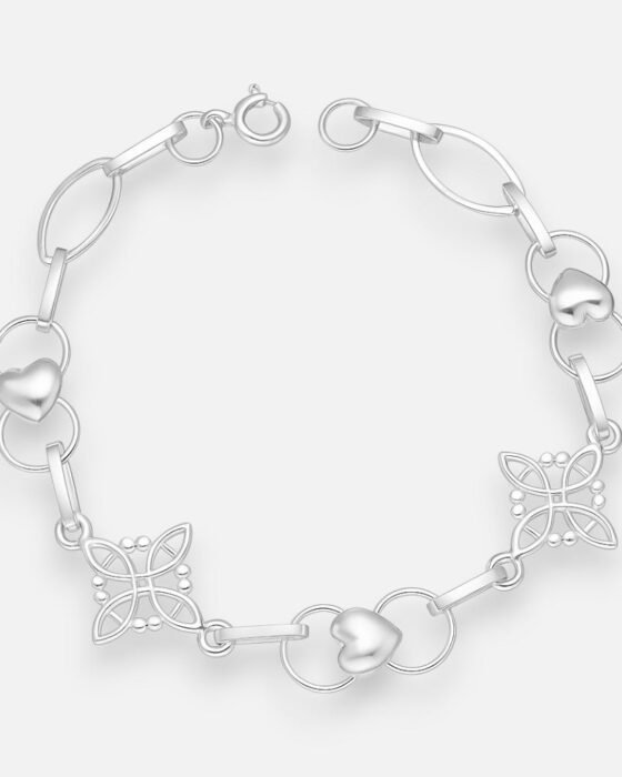 Pulsera Nudo de Brujas Corazones Circulos