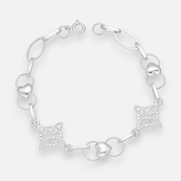 Pulsera Nudo de Brujas Corazones Circulos