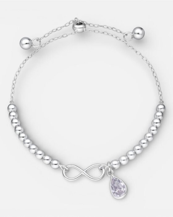 Pulsera Ajustable Esferas Infinito Gota Circón