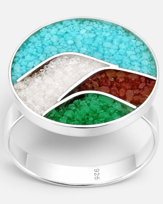 Anillo Montañas Piedra Picada Multicolor