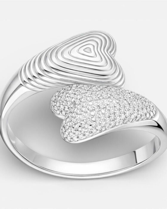 Anillo Ajustable Corazones Circones Pavé
