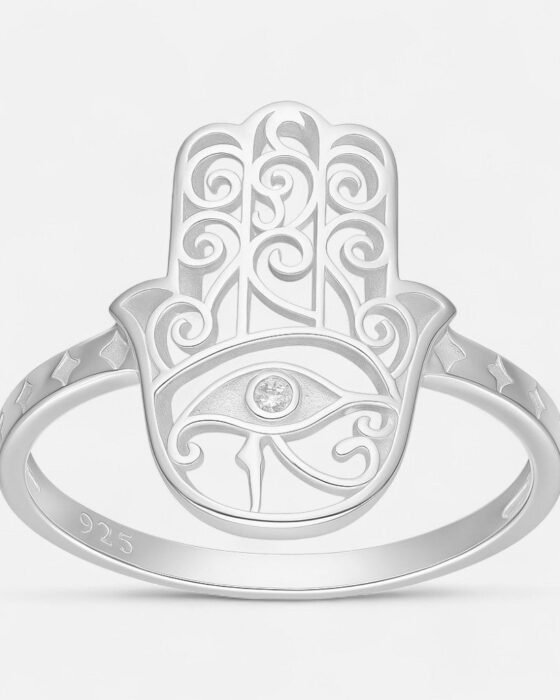 anillo mano de fatima ojo de horus circon