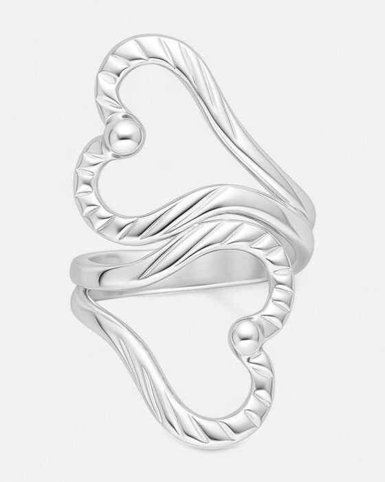 Anillo Ajustable Corazones Facetados