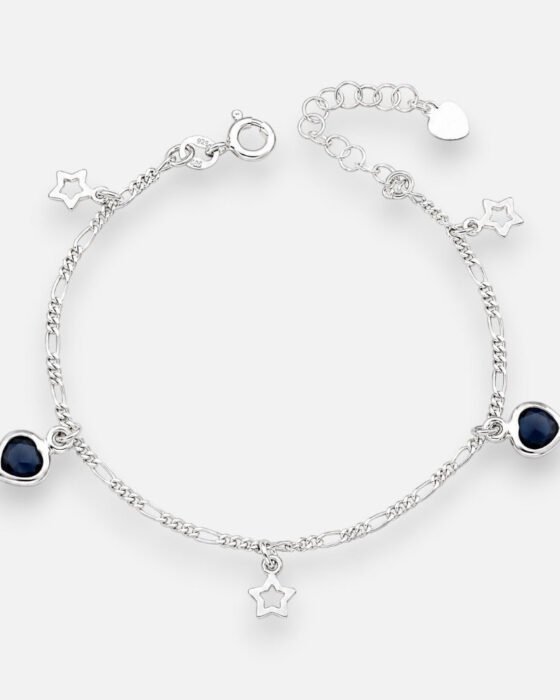 Pulsera Cartier Estrellas Corazones Circón Zafiro