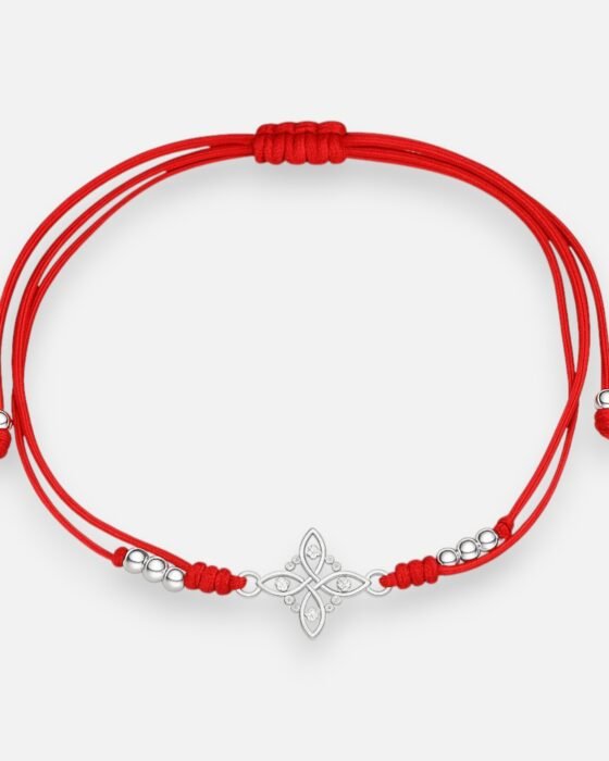 Pulsera Hilo Rojo Ajustable Nudo de Brujas