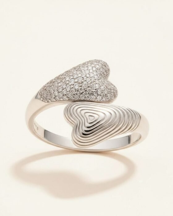 Anillo Ajustable Corazones Circones Pavé