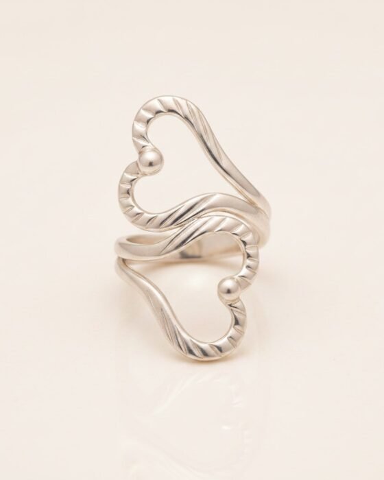 Anillo Ajustable Corazones Facetados