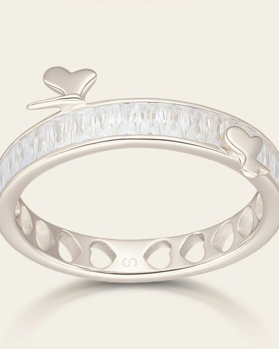 Anillo Mariposas Corazones Circones Baguette