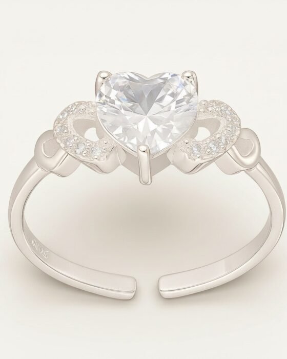 Anillo Midi Corazón Circones