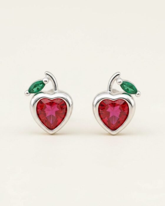 Aro Corazón Cereza Circones Rubí
