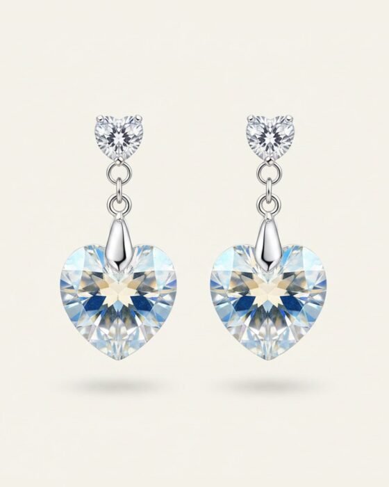 Aro Corazones Circón Cristal Hecho con Swarovski® Tornasol