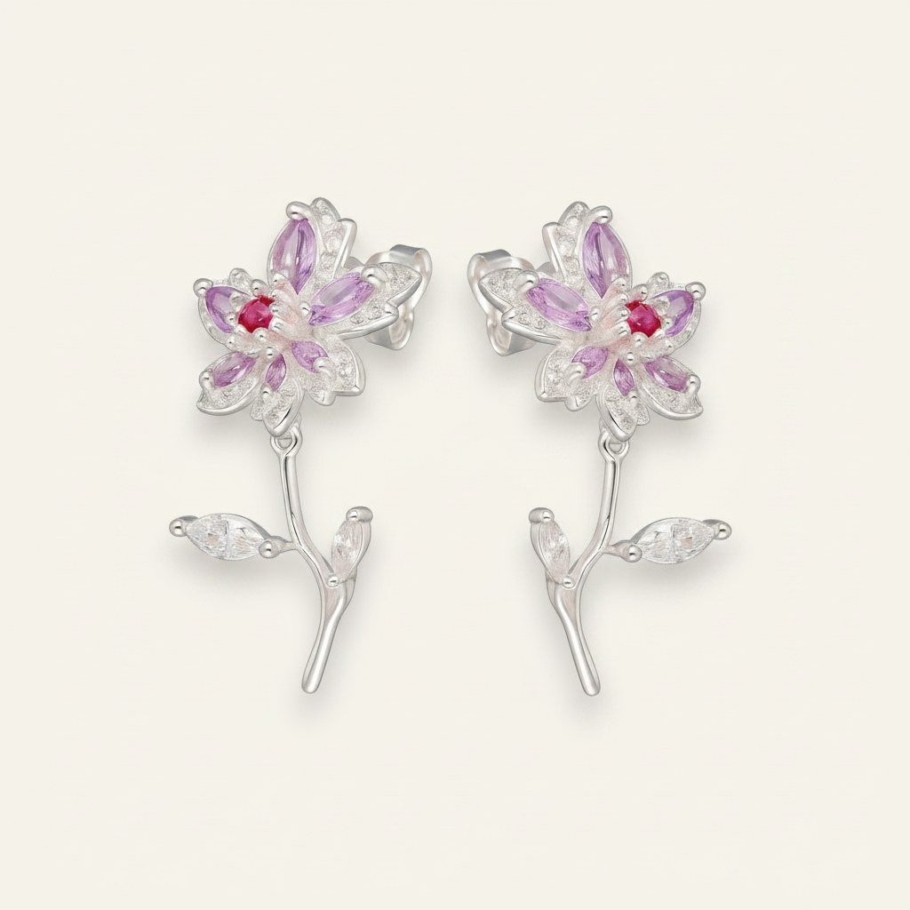 Aro Flor Circones Multicolor Plata - vista principal sobre fondo blanco calido