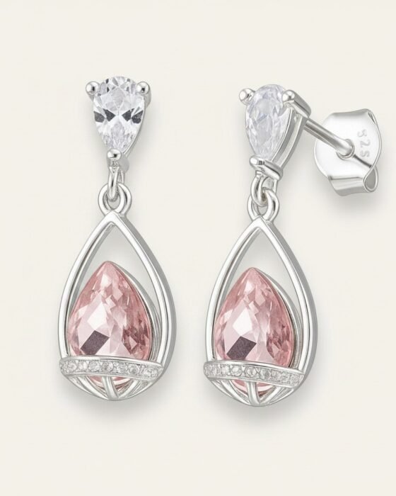Aro Gota Cristal Hecho con Swarovski® Rosa