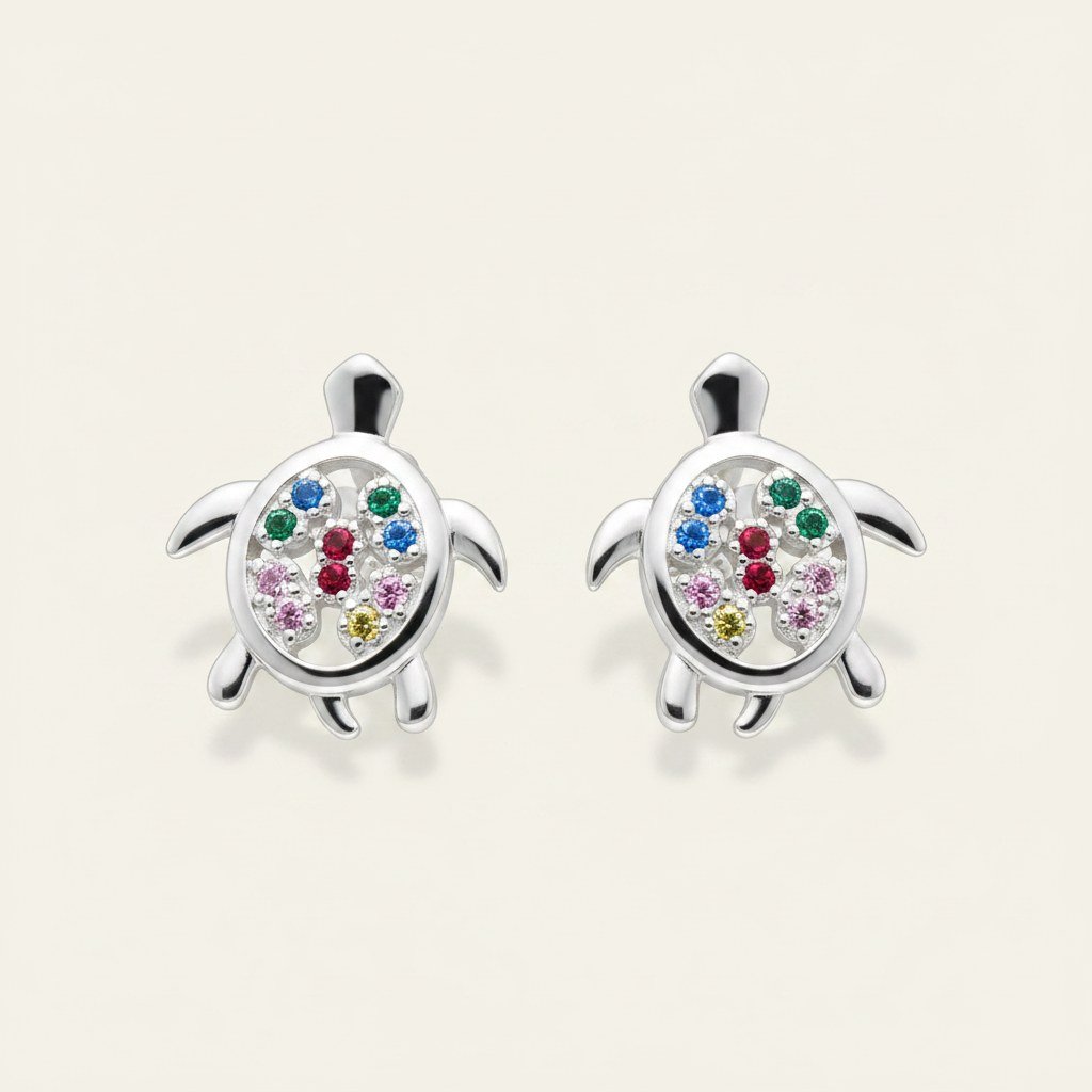 Aro Tortuga Circones Multicolor Plata - vista principal sobre fondo blanco calido