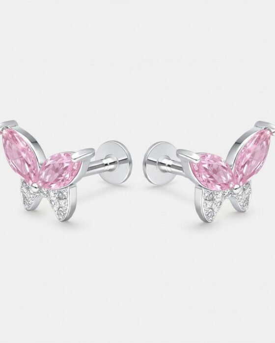 Piercing Flat Mariposa Circones Rosa Francia