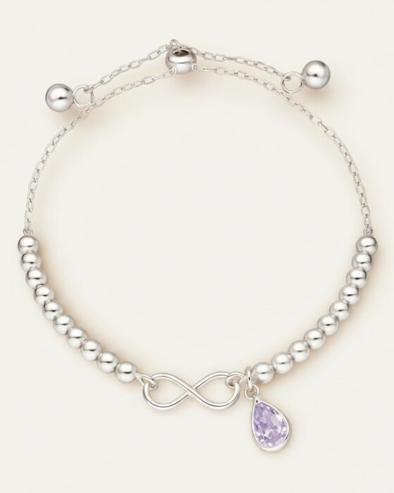 Pulsera Ajustable Esferas Infinito Gota Circón