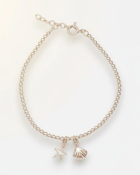 Pulsera Concha Estrella de Mar Esferas