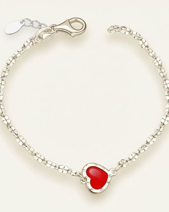 Pulsera Corazón Esmaltado 17 cm