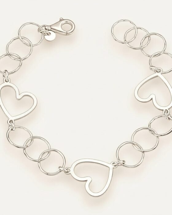 Pulsera Corazones Círculos Entorchados