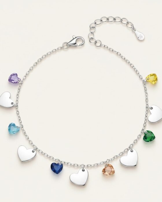 Pulsera Corazones Cristales Hecho con Swarovski® Multicolor