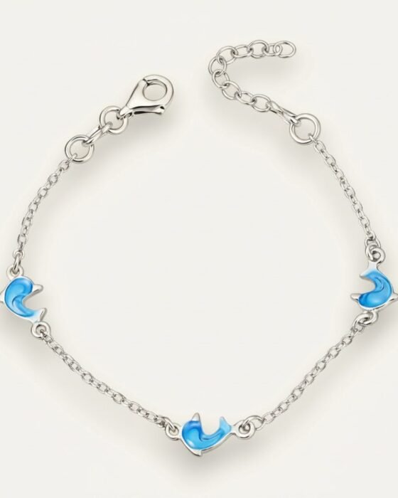 Pulsera Delfines Esmaltados 16 cm